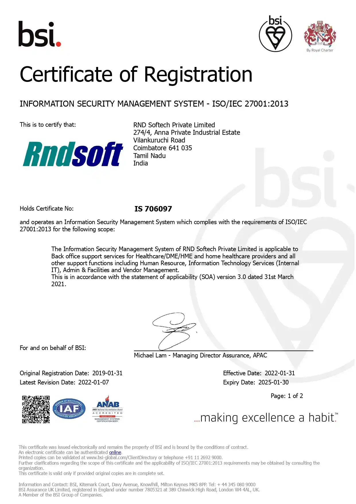 ISO Certificate